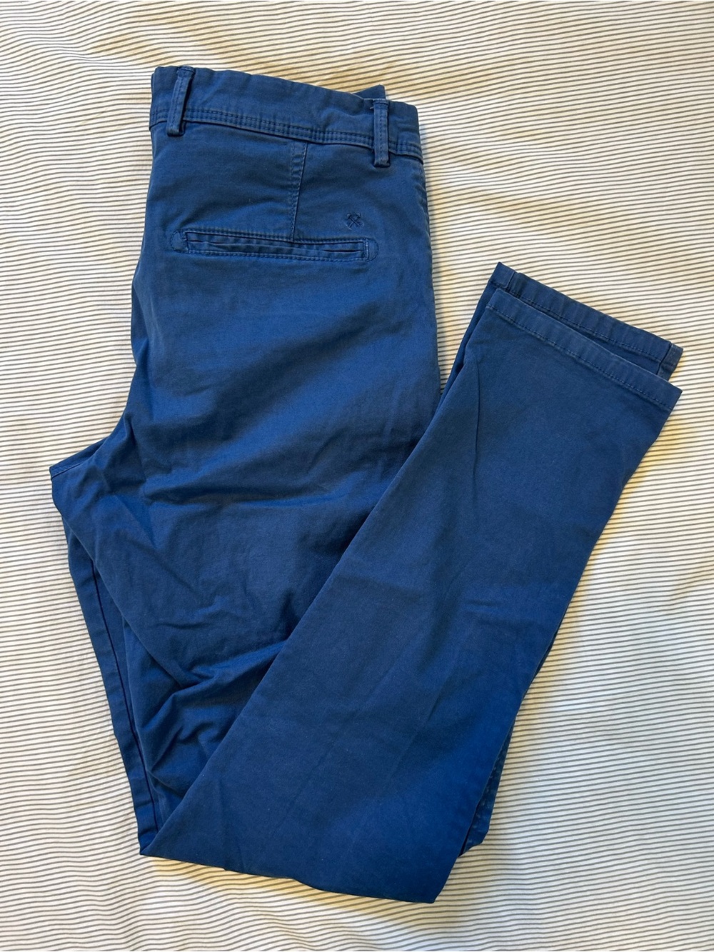 Men's Navy Stretch Chinos – Slim Casual Trousers